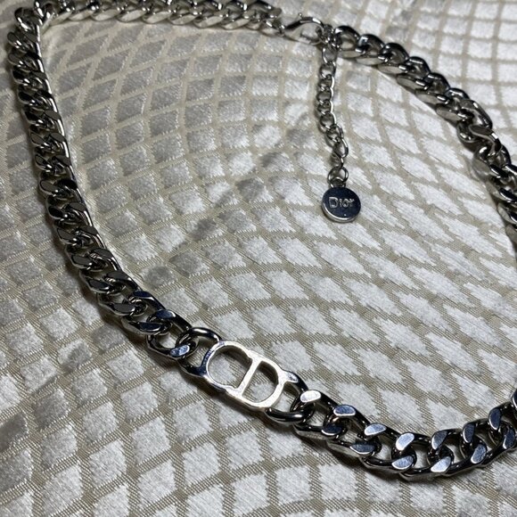 Authentic Christian Dior Vintage Chain Necklace CD Logo Heavy Statement 17” - Picture 11 of 12